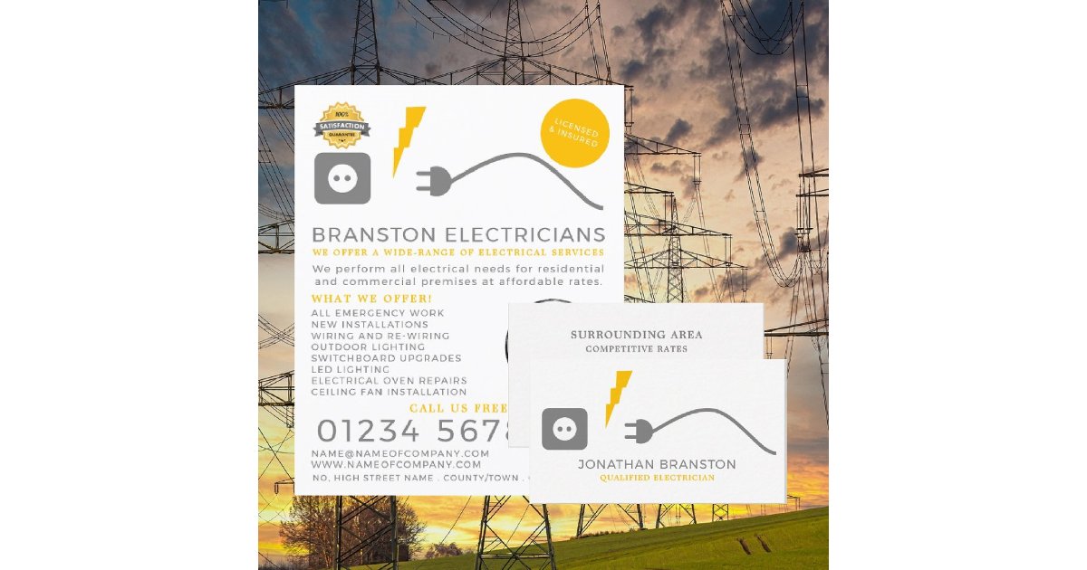 Electrical Cable, Electrician Advertising Flyer | Zazzle