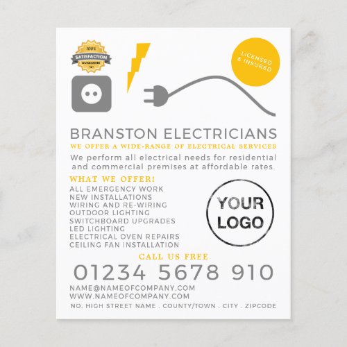 Electrical Cable Electrician Advertising Flyer