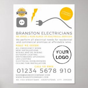 Electrical Cable, Electrician Advertising Poster