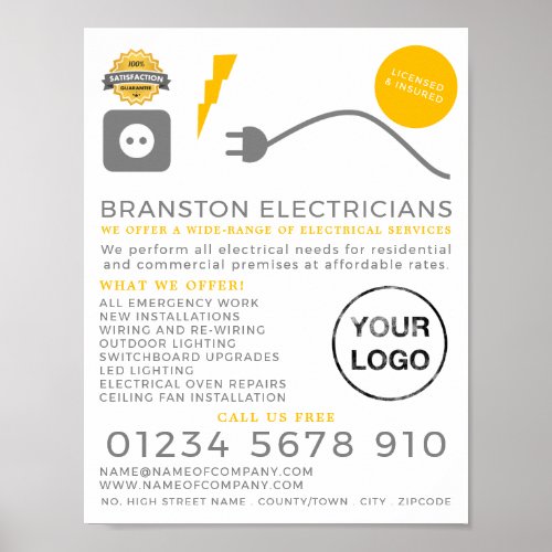 Electrical Cable Electrician Advertising Poster