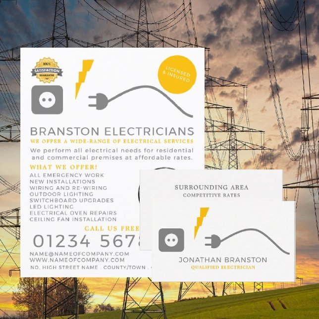 Electrical Cable, Electrician Business Card (Creator Uploaded)