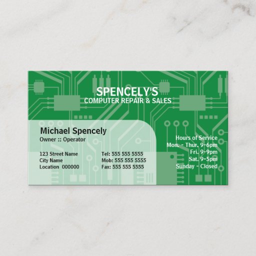 Customizable Electrical Circuit Board Blue Business Cards