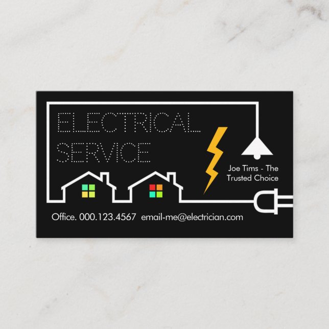 Electrical Circuit Building Power Line Business Card (Front)