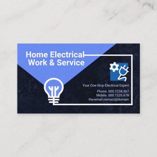 Electrical Circuit Dark Blue Grunge Electrician Business Card