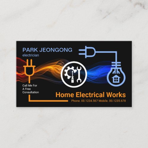 Electrical Circuit Lightning Wiring Business Card