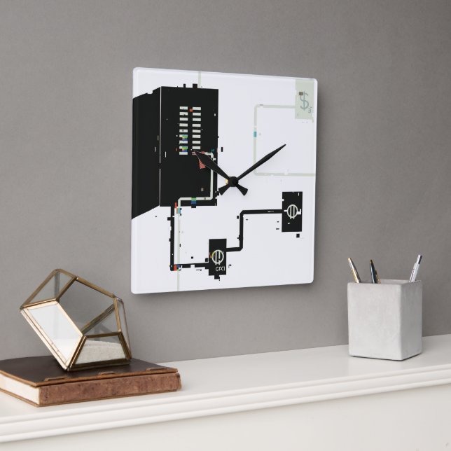 Electrical Circuits Square Wall Clock (Office)