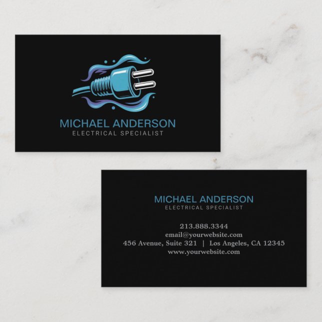 Electrical Contractor Electrician Professional   Business Card (Front/Back)
