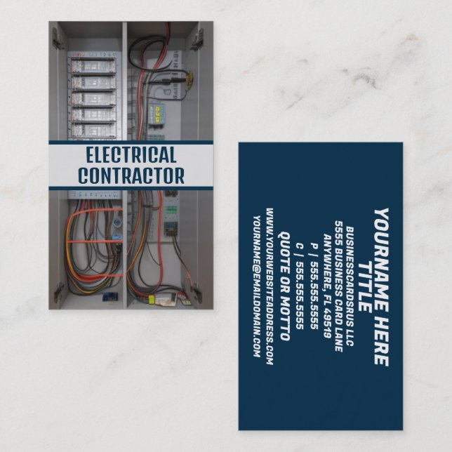 Electrical Contractor Fuse Box Business Card (Front/Back)