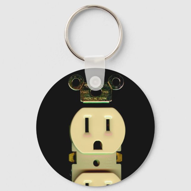 Electrical contractor outlet electricians business keychain (Front)