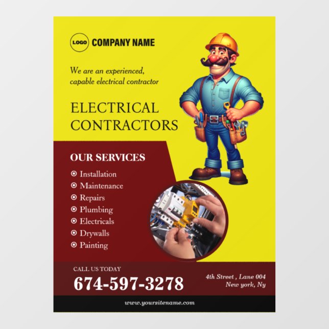 Electrical Contractors Window Cling (Sheet)