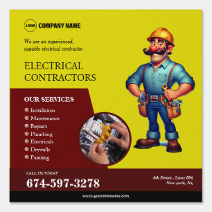 Electrical Contractors Yard Sign