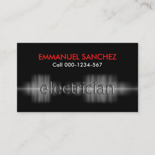Electrical Current Powers Electrician Business Card