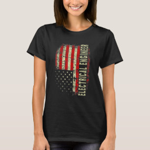 Electrical Engineer 4th July US Flag Patriotic Eng T-Shirt