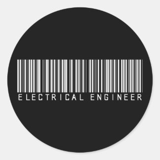 Electrical Engineer Bar Code Classic Round Sticker