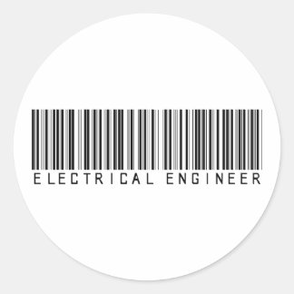 Electrical Engineer Bar Code Classic Round Sticker