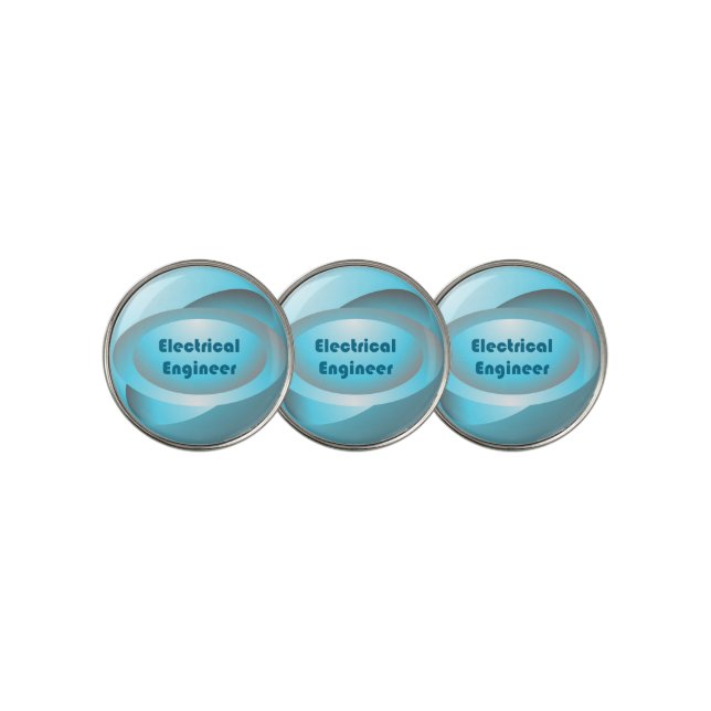 Electrical Engineer Blue Golf Ball Marker (3 Up)