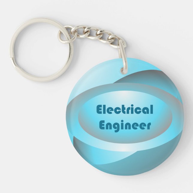 Electrical Engineer Blue Keychain (Front)