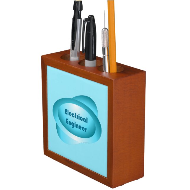 Electrical Engineer Button Desk Organizer (In Situ)