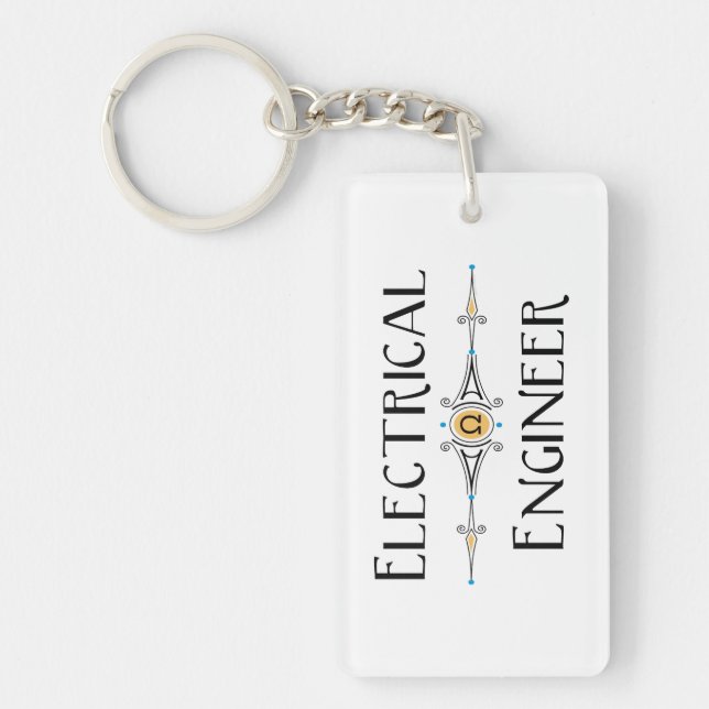 Electrical Engineer Decorative Line  Keychain (Front)