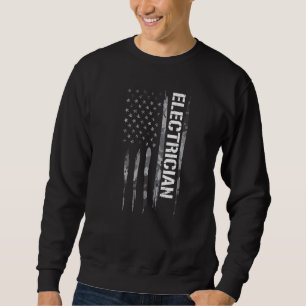 Electrical Engineer Electrician  American Flag Sweatshirt