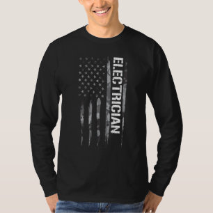 Electrical Engineer Electrician   American Flag T-Shirt