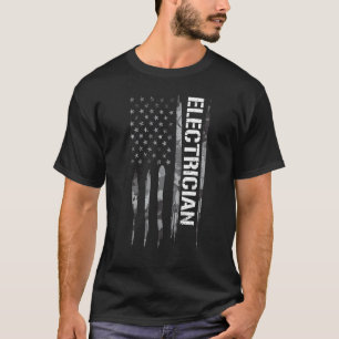 Electrical Engineer Electrician American Flag T-Shirt