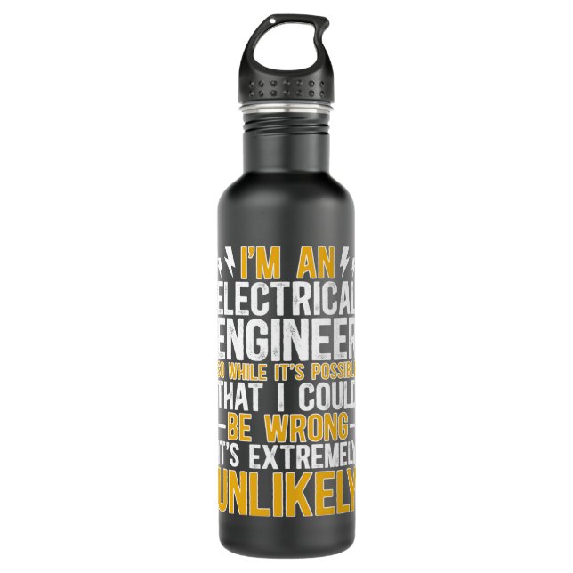 Electrical Engineer Funny Electrical Engineering Stainless Steel Water Bottle (Front)