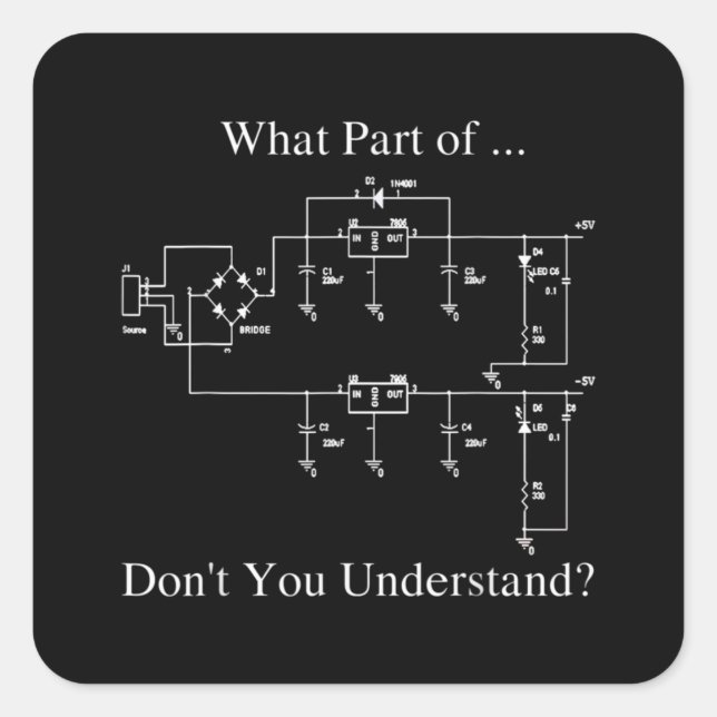 Electrical Engineer Gift Funny Engineering Sarcasm Square Sticker (Front)