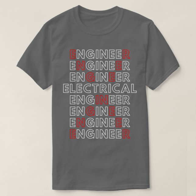 Electrical Engineer Graduation Wizard Retro Red En T-Shirt (Design Front)