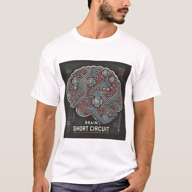 Electrical Engineer Humor: Brain Short Circuit T-Shirt (Front)