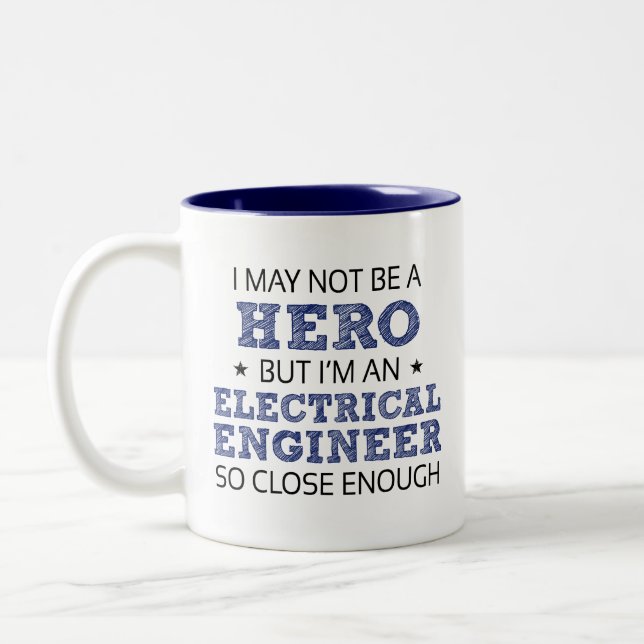 Electrical Engineer Job Humor Novelty Two-Tone Coffee Mug (Left)