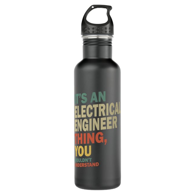 Electrical Engineer Job Title Gift Stainless Steel Water Bottle (Front)