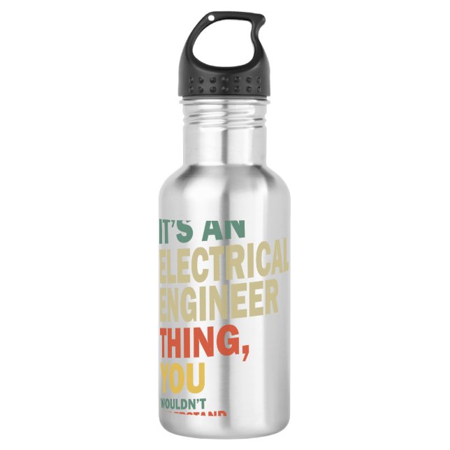 Electrical Engineer Job Title Gift Stainless Steel Water Bottle (Front)