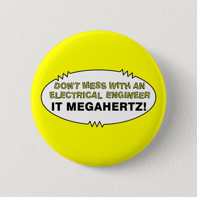 Electrical Engineer Megahertz Oval Button (Front)