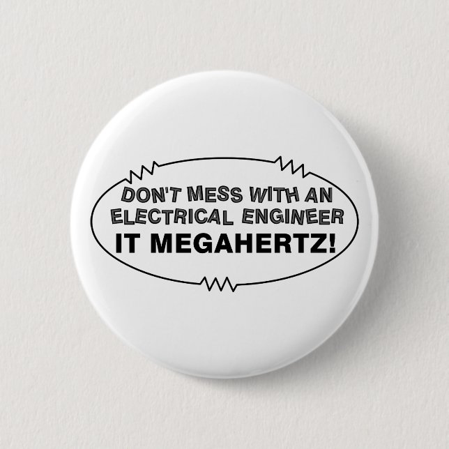 Electrical Engineer Megahertz Oval Button (Front)
