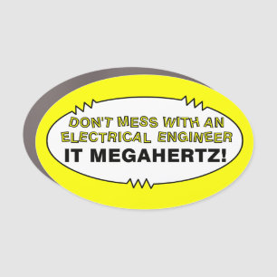 Electrical Engineer Megahertz Oval Car Magnet