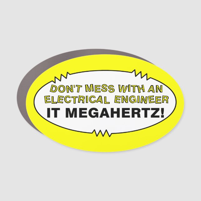Electrical Engineer Megahertz Oval Car Magnet (Front)