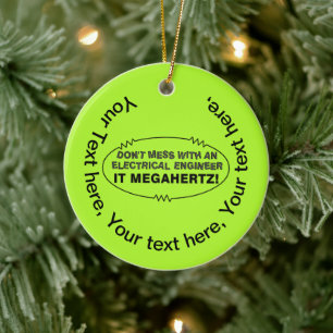 Electrical Engineer Megahertz Oval Ceramic Ornament