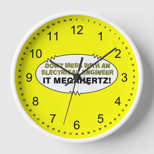 Electrical Engineer Megahertz Oval Clock (Front)