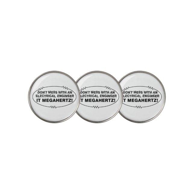 Electrical Engineer Megahertz Oval Golf Ball Marker (3 Up)