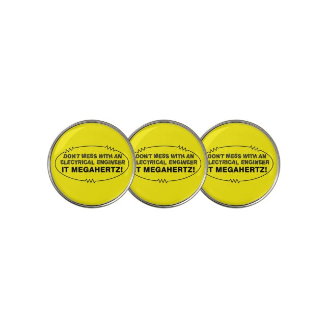 Electrical Engineer Megahertz Oval Golf Ball Marker (3 Up)