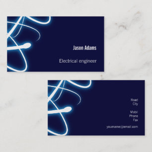 Electrical Engineer Navy Blue Business Card