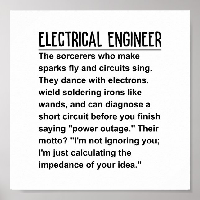 Electrical engineer poster (Front)