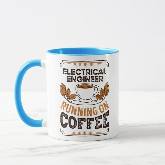 Electrical Engineer running on Coffee Caffeine Gif Mug (Left)