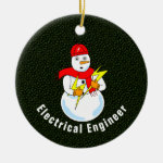 Electrical Engineer Snowman Ceramic Ornament