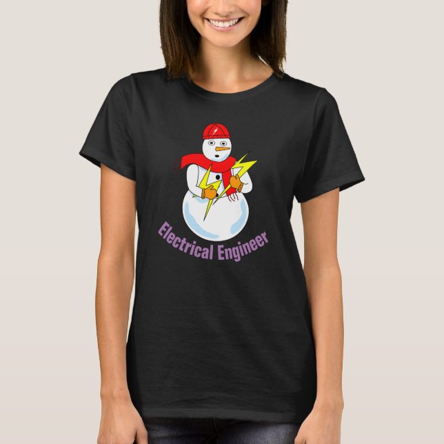 Electrical Engineer Snowman T-Shirt (Front)