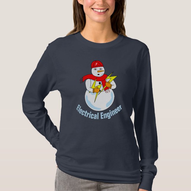 Electrical Engineer Snowman T-Shirt (Front)