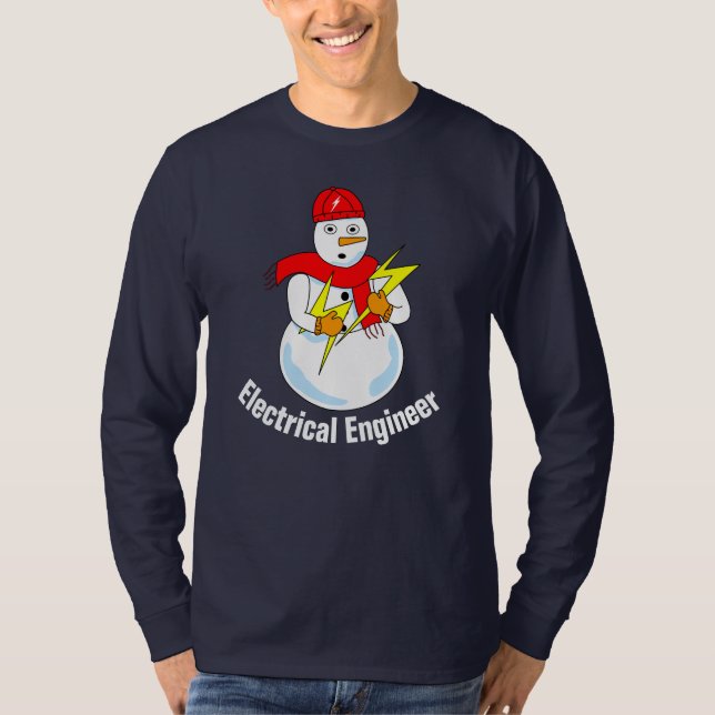 Electrical Engineer Snowman T-Shirt (Front)