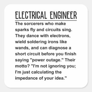 Electrical engineer square sticker