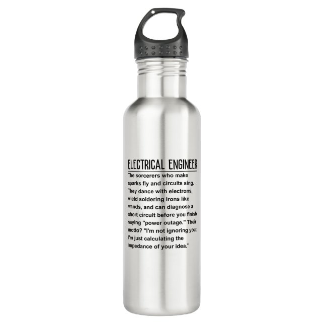 Electrical engineer stainless steel water bottle (Front)
